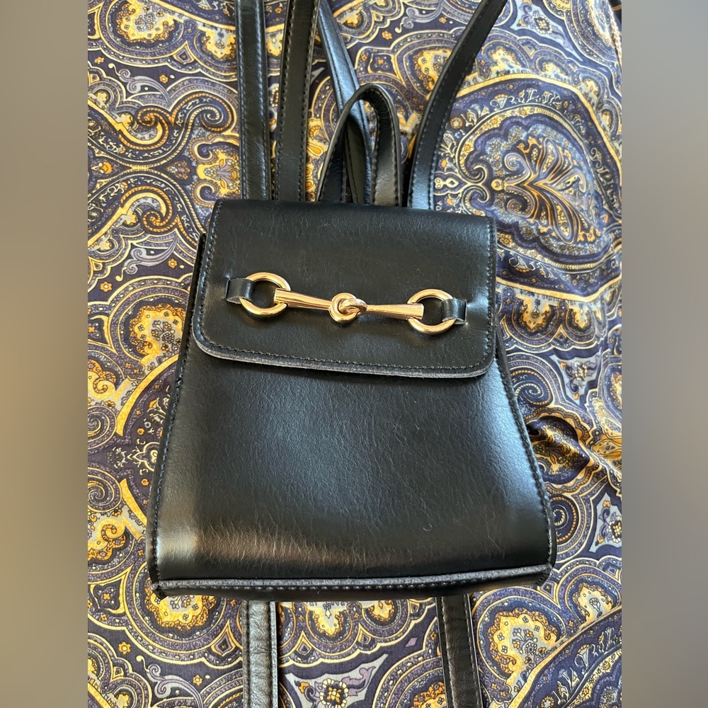 Brandy Melville mini leather horse-bit backpack